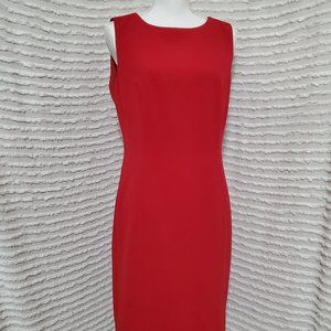 Fitted Red Sleeveless Dress